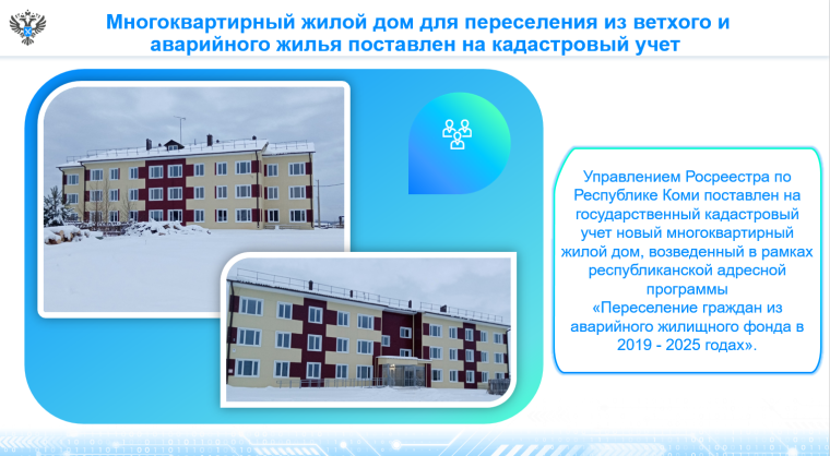 Многоквартирный жилой дом для переселения из ветхого и аварийного жилья поставлен на кадастровый учет. Многоквартирный жилой дом для переселения из ветхого и аварийного жилья поставлен на кадастровый учет.